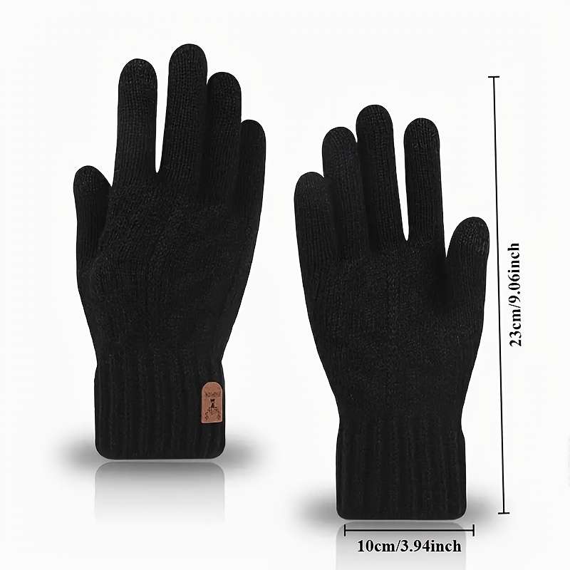 1 Pair Beige Color Warm Gloves