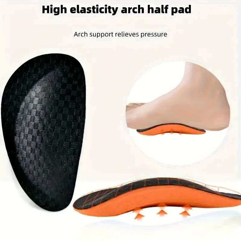 2pcs EVA Arch Support Insoles Comfortable Half-Sized Pads with Textured Surface Shock Absorption Bre