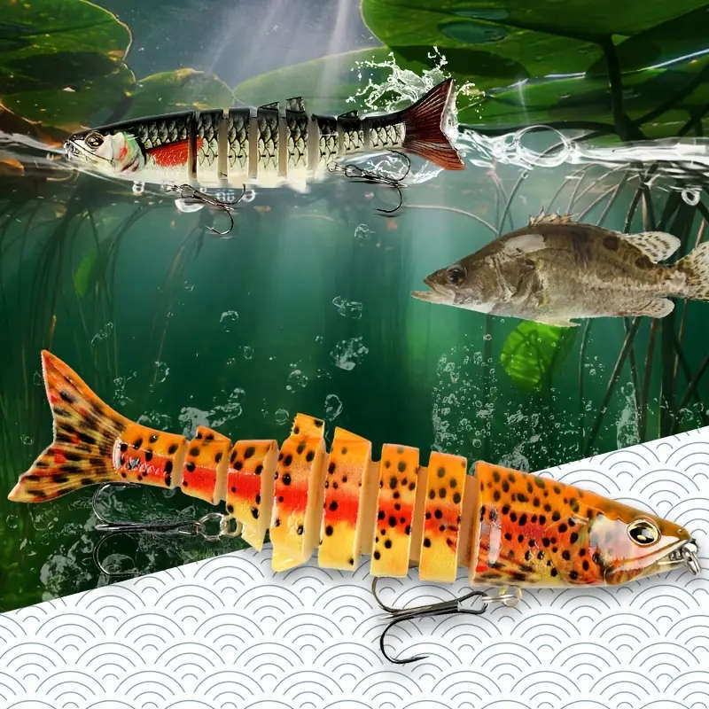 3pcs LureMaster Multi-Joint Fishing Lures Set ABS Hard Bait with UV Reflective Coating Assorted