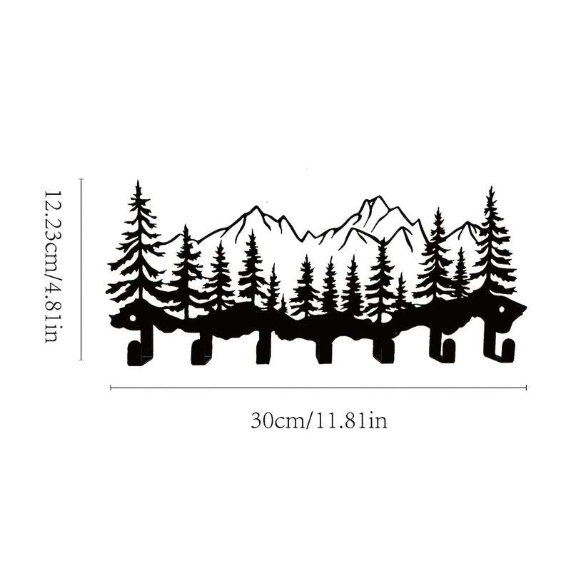 A Metal Forest-Themed Hook for Hanging Clothes And Keys Featuring Creative Ironwork Design Suitabl