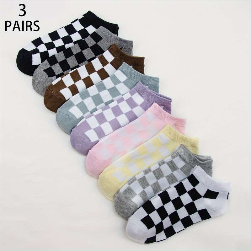 3 Pairs Mixed Color Random High Elastic Socks