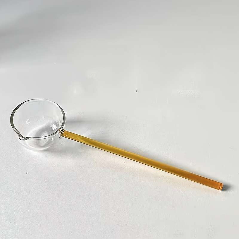 1pc Glass Dessert Spoon High Borosilicate Glass Soup Ladle Heat Resistant Cooking Utensils Suit
