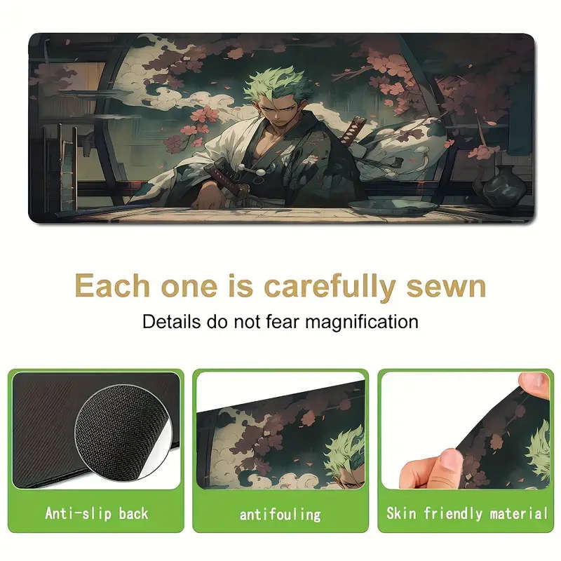 1pc 30x80cm Ergonomic Japanese Samurai Mouse Pad Non-Slip Washable Rubber Gaming