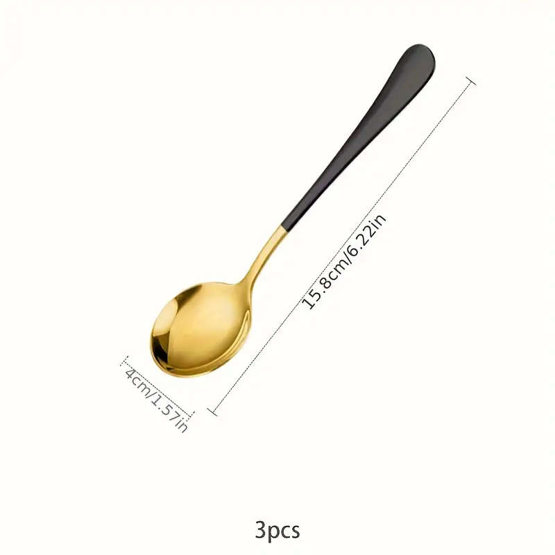 3 Pieces Stainless Steel Round Spoons