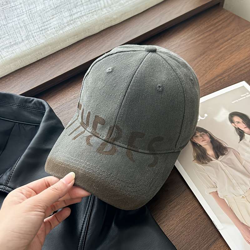 1pc Women'S Breathable Cotton Blend Baseball Cap with THE BEST Stitching Adjustable Fit Frayed