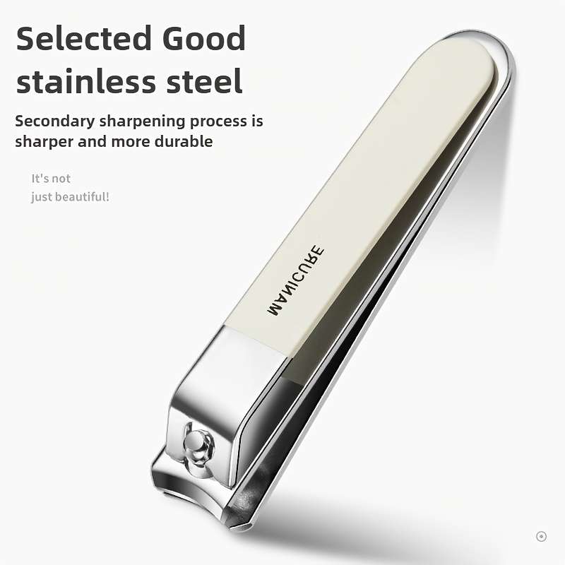 2pcs Classic Stainless Steel Nail Clippers and Nail File Set with Storage Case Sharp Concave E