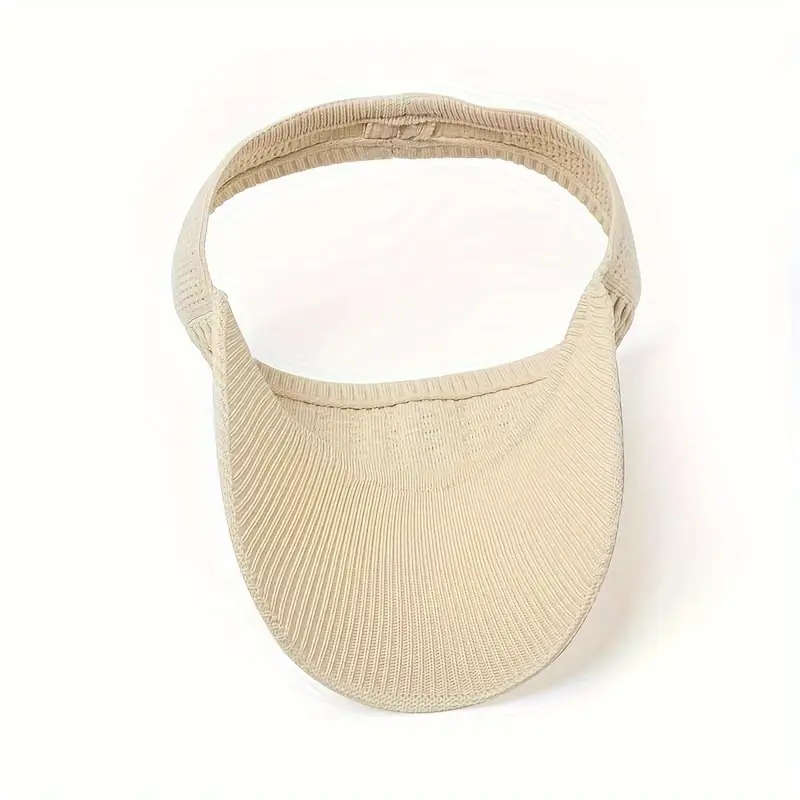1pc Casual Elastic Knitted Cap Breathable Women's Empty Top Sunshade Hat For Outdoor Sports And Sun
