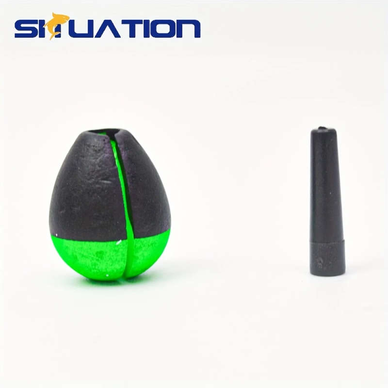 10pcs Green EVA Elliptical Fishing Floats High Buoyancy Long Casting European Style Tube Inserted De