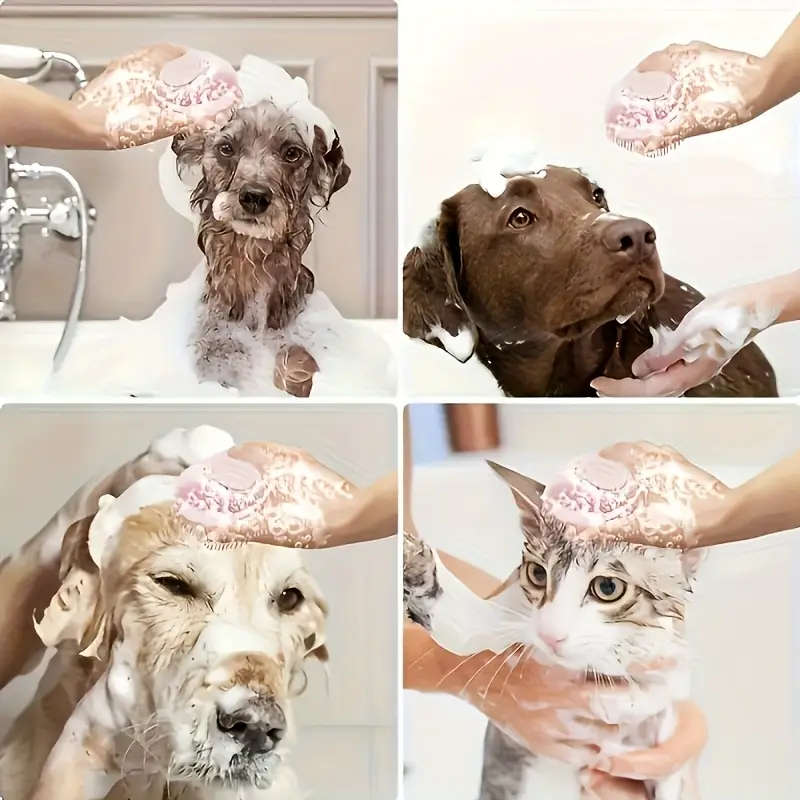Pet Shampoo Brush with Shampoo Storage