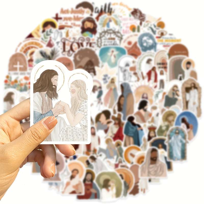100pcs Priest Religious Inspirational Jesus Christian Themed Stickers