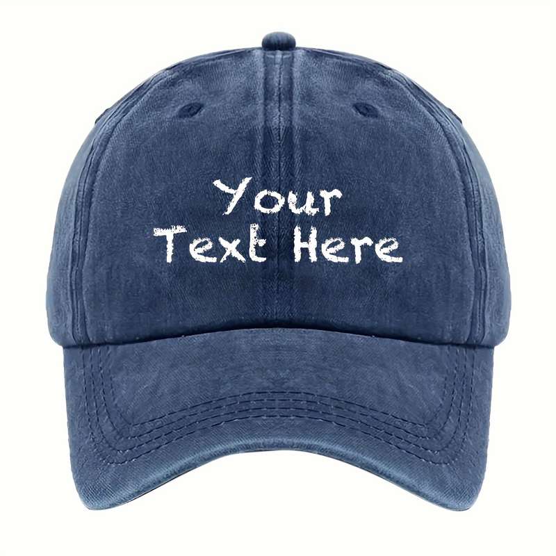 1pc A Washable Fabric Baseball Cap with a Chalk-Style Font That Allows for Custom Text Suitable fo