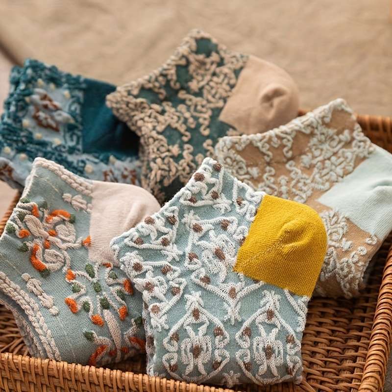5 Pairs Mixed Color One Size High Elastic Socks