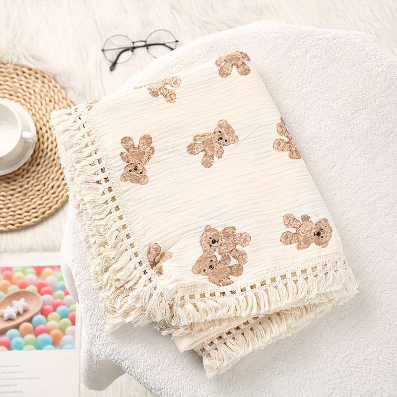 1ps Blanket Color Light Yellow Twin Bears