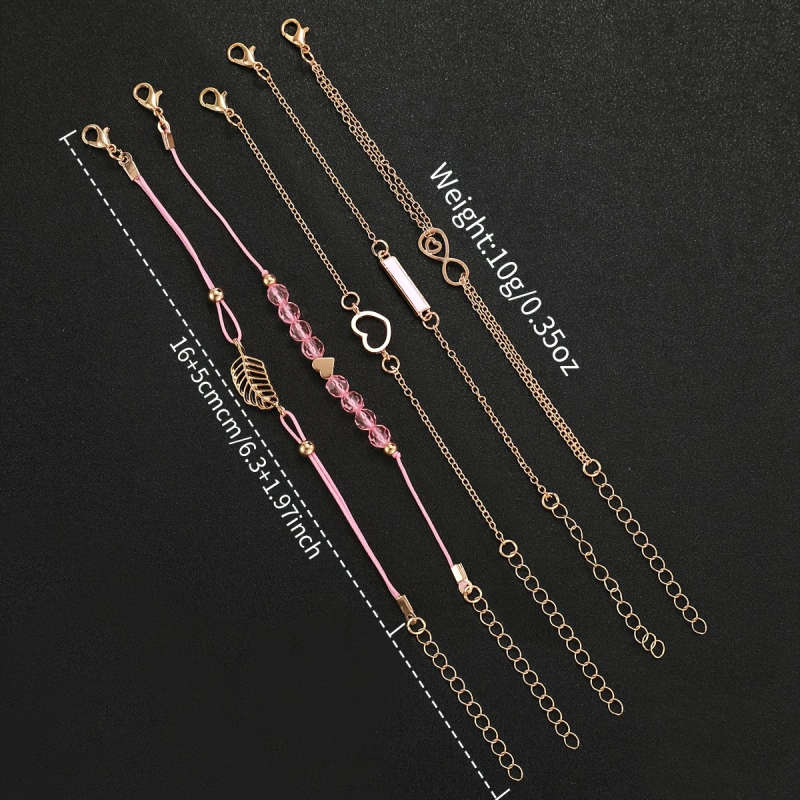6pcs set Women's Fashion Casual Roman Scale Dial Quartz Watch Bracelet Set Does Not Include Watch Bo