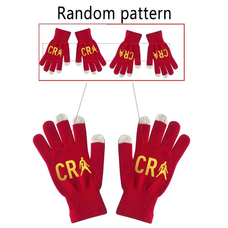 1 Pair Red Warm Gloves
