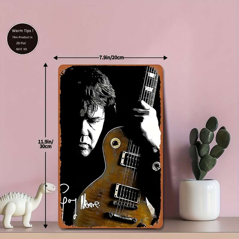 1pc 2D Flat Painting Simulation  Gary Moore Poster for Home Kitchen Dining Room Bedroom Garden