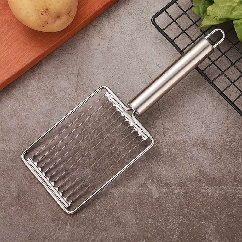 1pc Stainless Steel Manual Fruit Slicer Tomato and Egg Cutter Kitchen Gadget with Handle