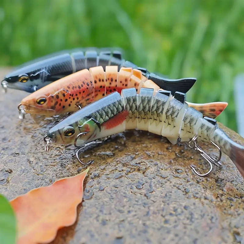 3pcs LureMaster Multi-Joint Fishing Lures Set ABS Hard Bait with UV Reflective Coating Assorted