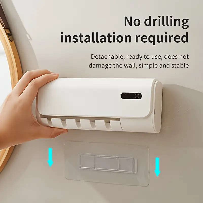 5-Slot Smart Toothbrush Holder with Touch-Start, Air-Dry Function, 24-Hour Intelligent Battery Life