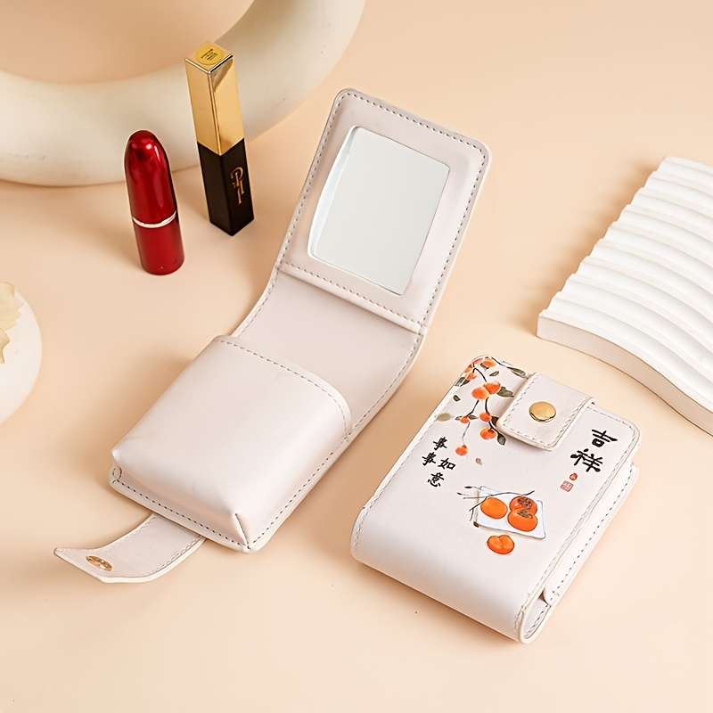 1pc Portable Mini Lipstick Case White Color Lightweight Positioning Printing No Edge Paint Sma