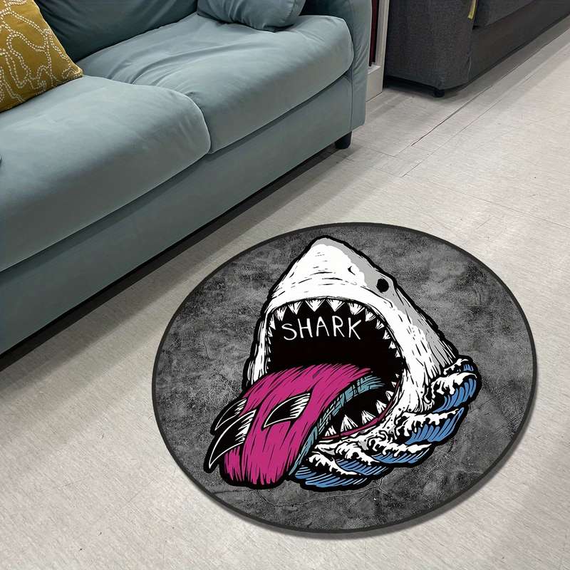 1Pc 100x100cm 39.3x39.3inch Sharks Floor Mat