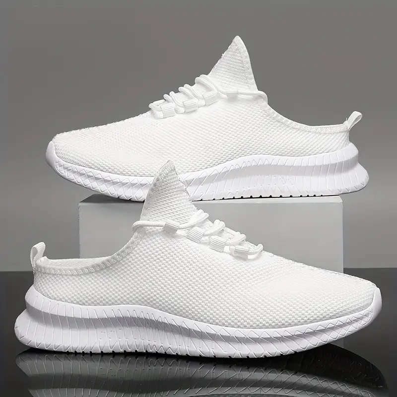 Mens Casual Athletic Shoes - Breathable Mesh Fabric, Low-Top Lace-Up Shoes SIZE UK 8