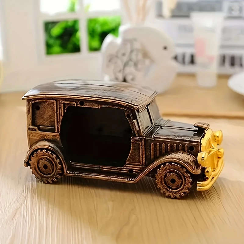 1pc Vintage Car-Shaped Alarm Clock Creative Bedside Office Decor Battery Operated AA Perfect