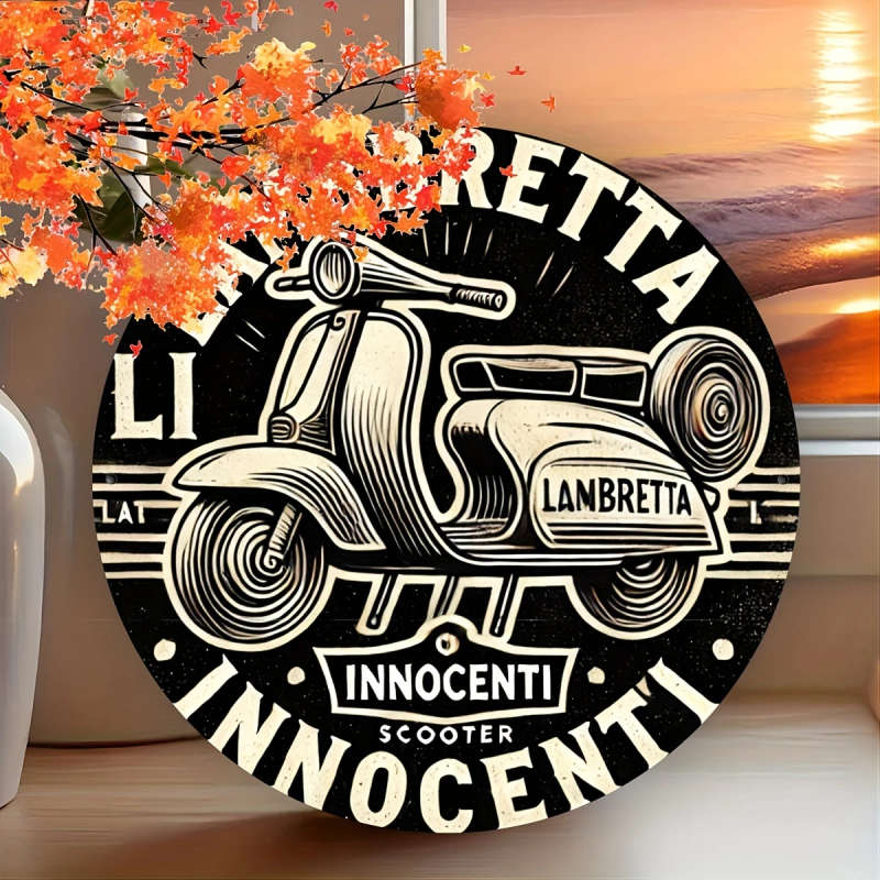 1pc Lambretta Vintage Motorcycle Aluminum Sign Perfect for Home Office Gaming Room Bar Decor  Ideal