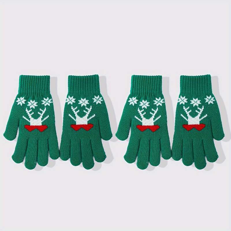 2 Pairs White Gloves One Size Warm Gloves