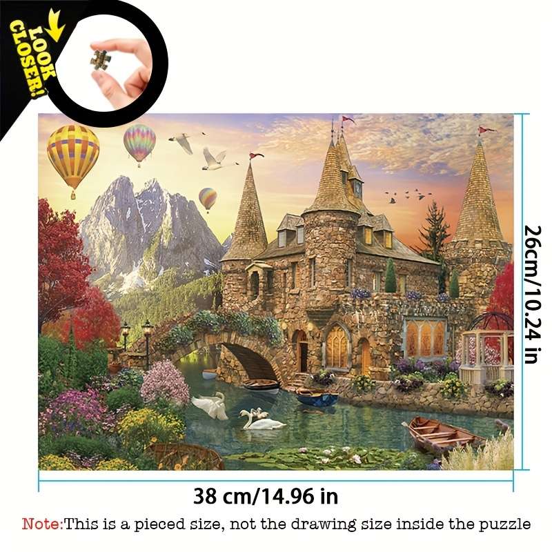 1000pcs Castle Scene Jigsaw Puzzle Advanced Level Multi-Color Rectangular Paper P