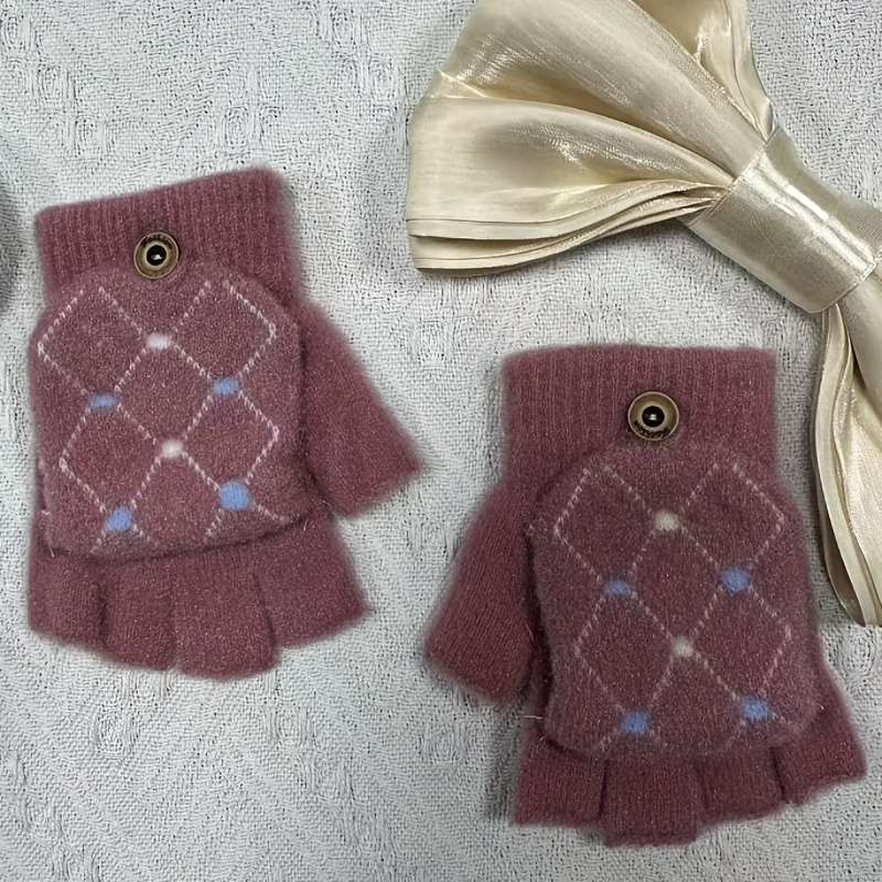 1 Pair Grey Warm Gloves