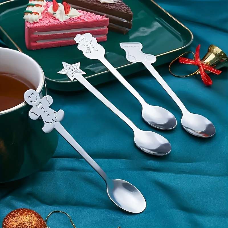 8pcs Stainless Steel Cute Mini Spoon Stirring Spoon for Tea Coffee Dessert Spoon Ice Cream