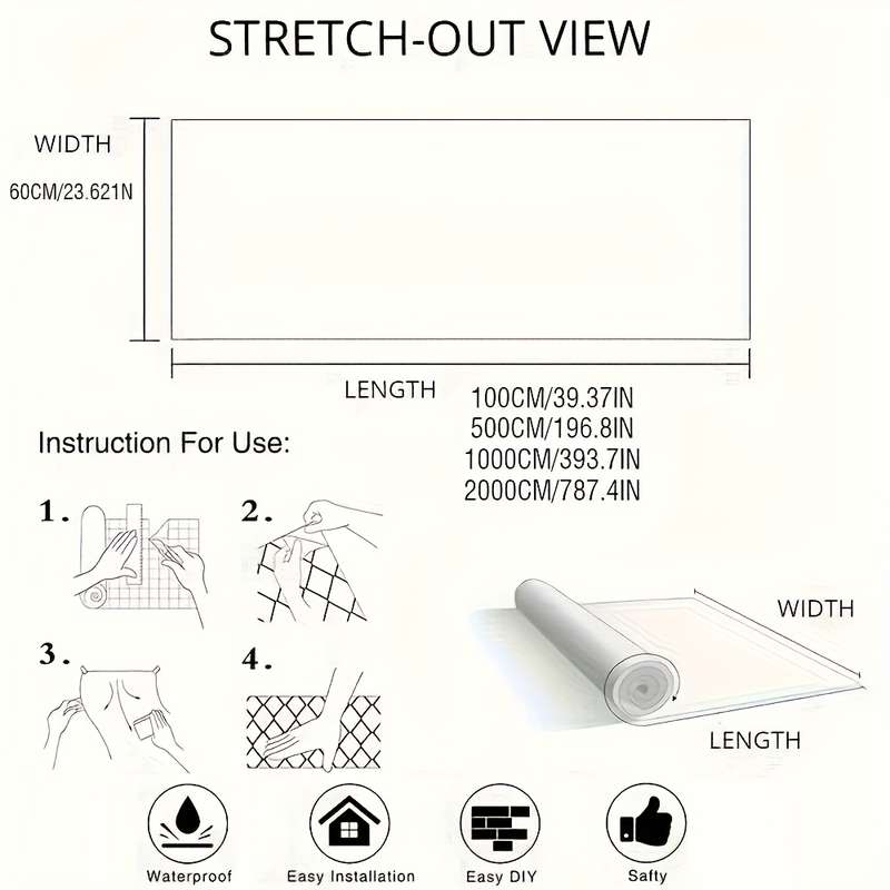1PC Wall Stickers2000cmx60cm 787.4inx23.62in