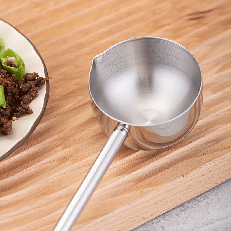 1pc Premium 304 Stainless Steel Long Handle Soup Ladle Durable Kitchen Spoon for Sauces Dres