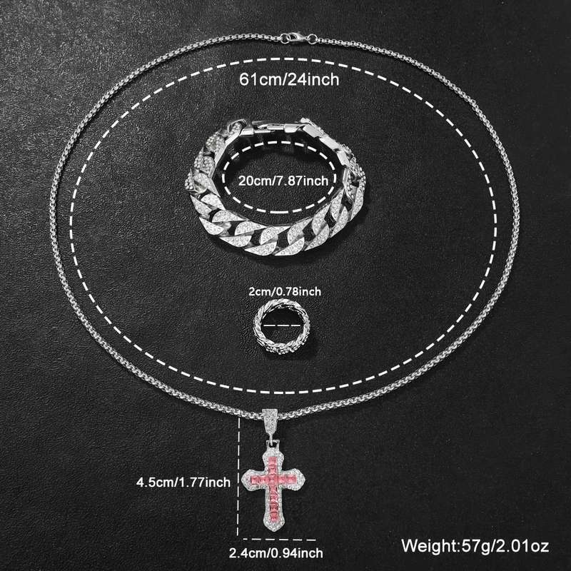 1 Piece Silvery Pink Jesus Theme Pendant