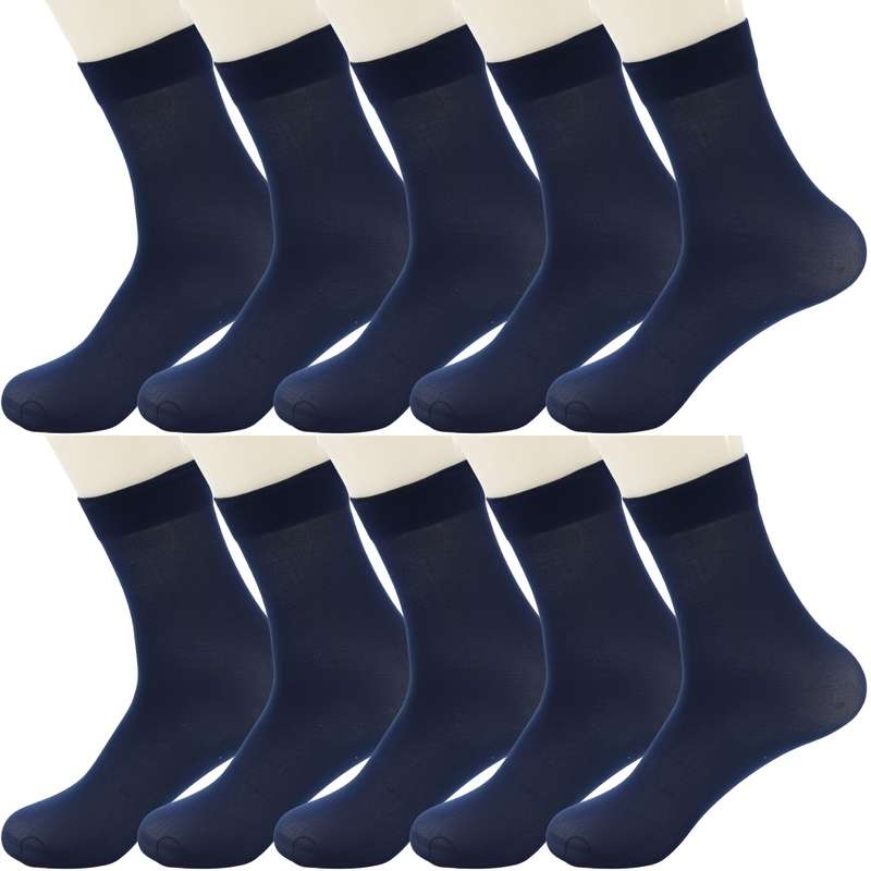 10 Pairs In Dark Blue One Size High Elastic Socks