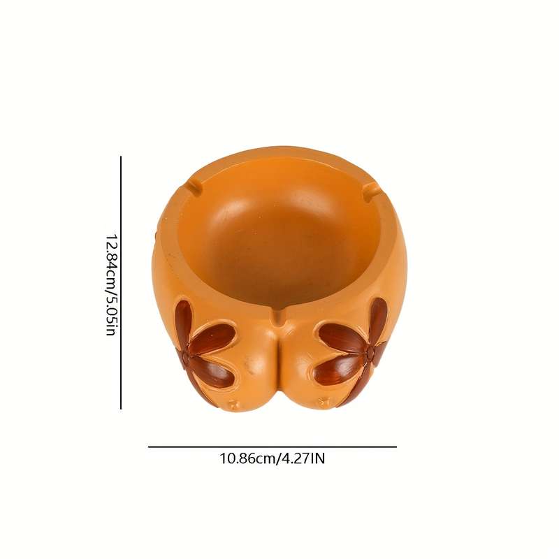 1pc Creative Resin Chest Ashtray with Floral Design Unique Home Decor for Living Room Deskto