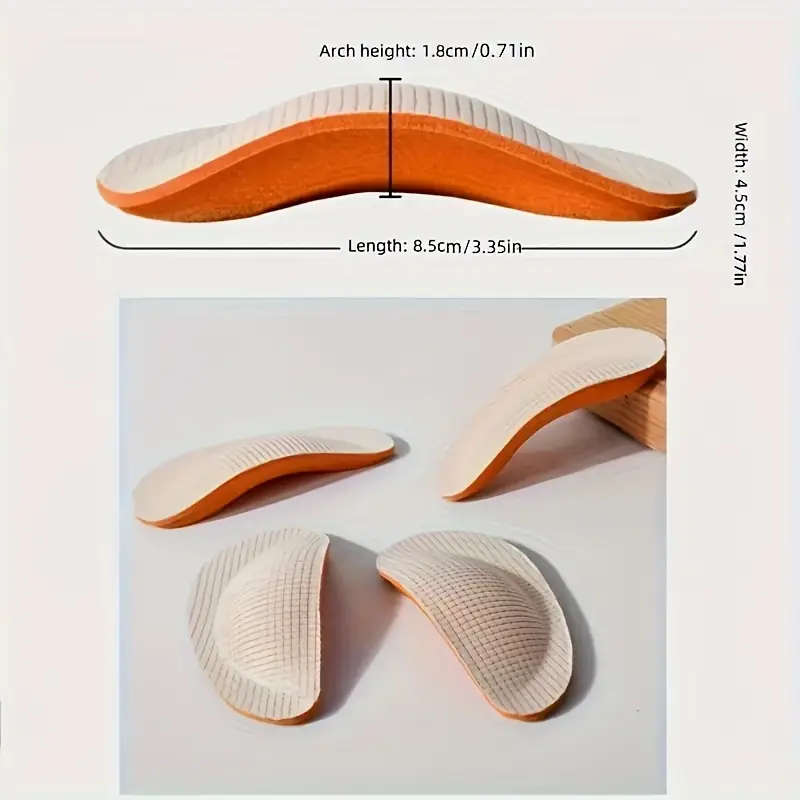 2pcs EVA Arch Support Insoles Comfortable Half-Sized Pads with Textured Surface Shock Absorption Bre