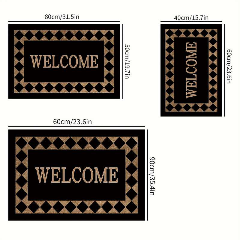 1Pc 40x60cm 15.7x23.6inch Light Luxury Plaid Floor Mat