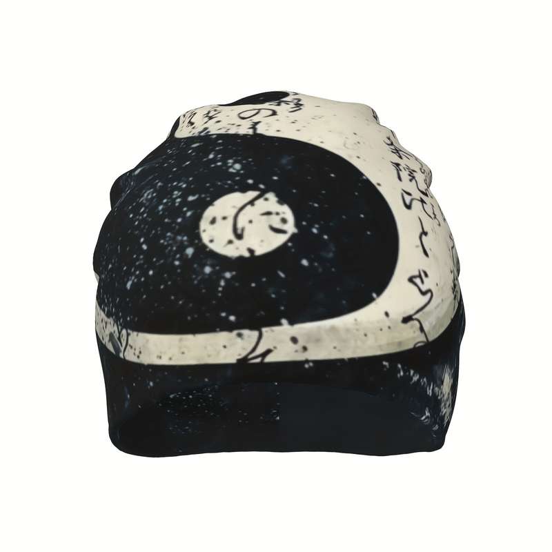 1pc Tai Chi Yin Yang Brimless Beanie Soft Stretchy Polyester Blend Funky Style for Men Women