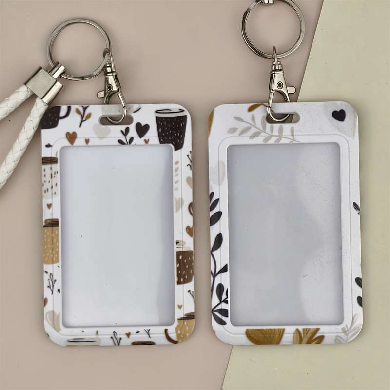1pc One Pack Coffee Print Series Doctor Nurse Card Holder Bus Card Holder Campus Student ID Card Ho