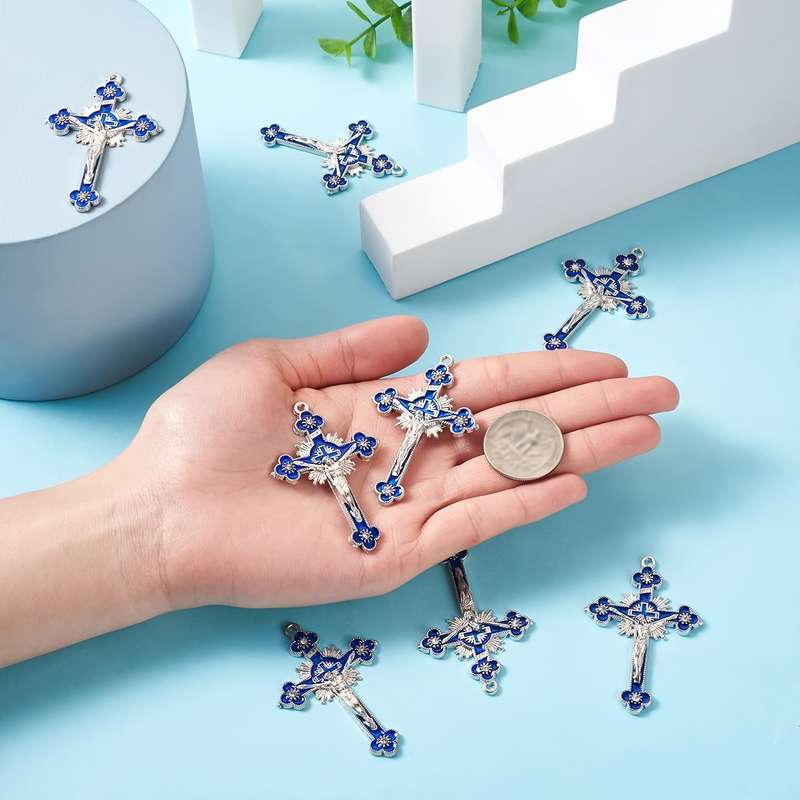 1 Piece Blue Jesus Theme Pendant