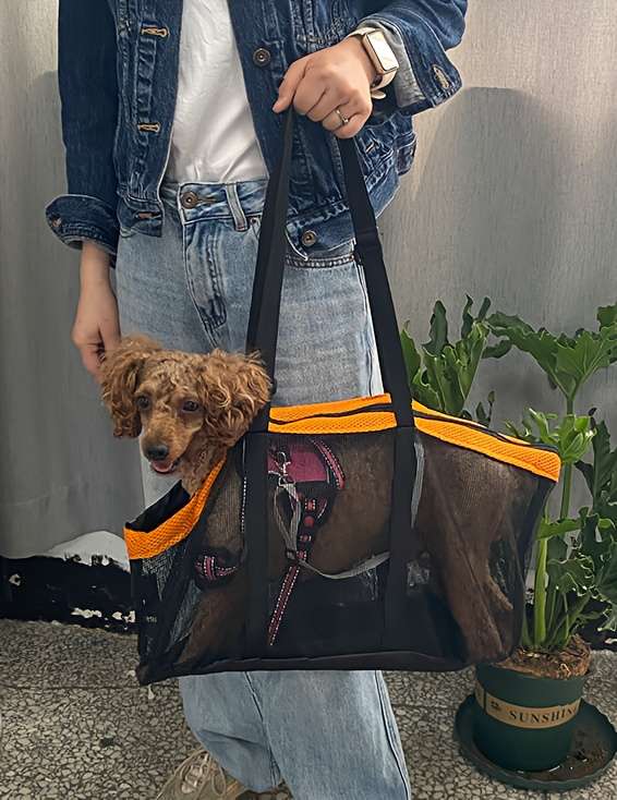 1pc Orange edge Add black Pet Bag