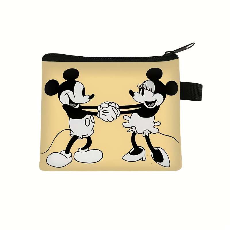 1pc Minnie Mouse Mini Coin Pouch Cute Zippered Cartoon Bag with Playful Design Polyester Materia
