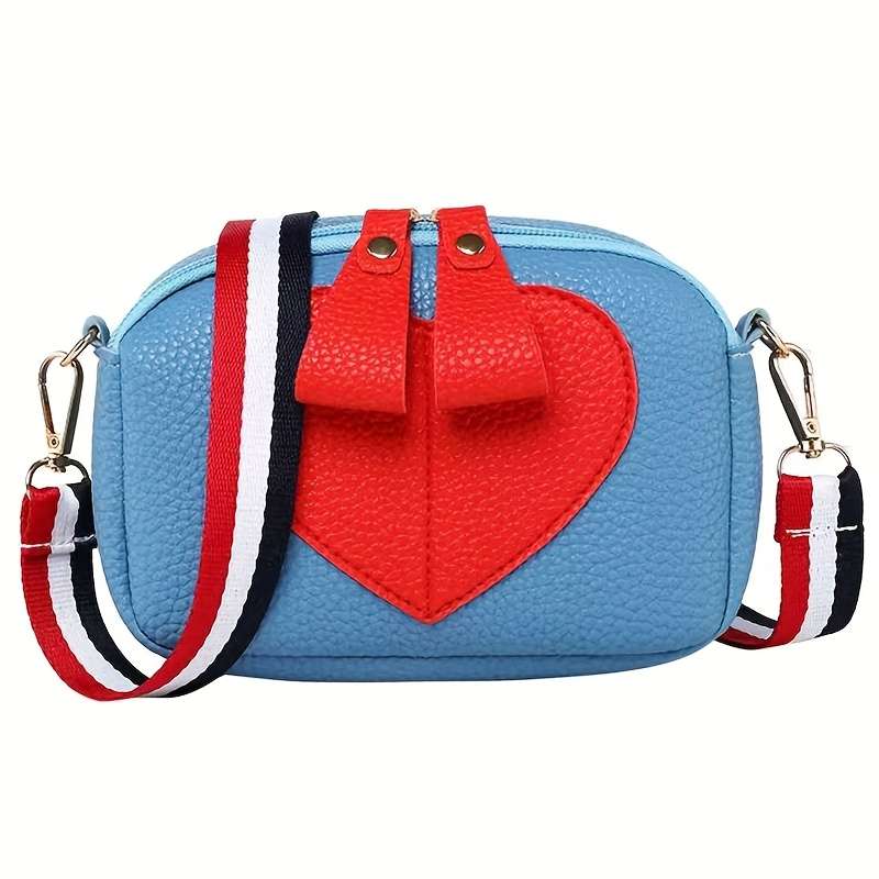 1pc Lightweight Black PU Heart-Shaped Pouch with Adjustable Strap Casual Zipper Phone Bag Ideal