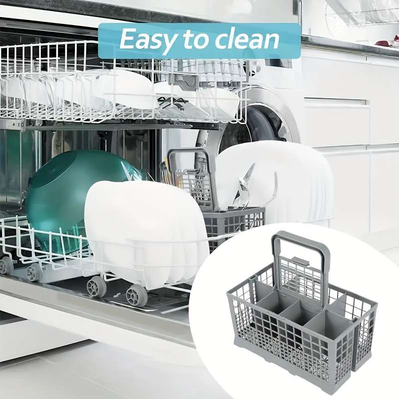 1pc Foldable Universal Dish Rack Basket Baskets with Multifunctional Cutlery Holder Knife an