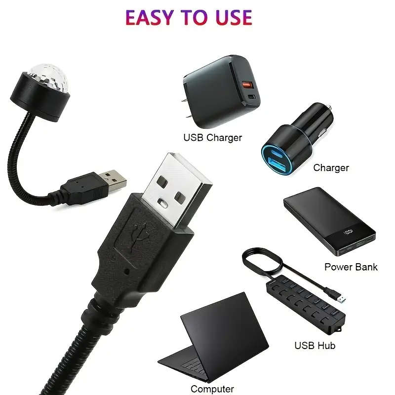 1pc Roof Starry Sky USB Night Light LED Indoor Music Rhythm Magic Stage Effect Projection Light LED
