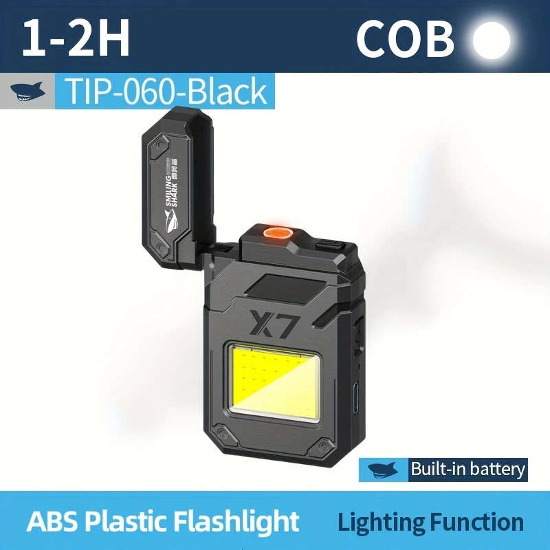 1pc Super Bright COB Floodlight Flashlight Mini Rechargeable LED Lamp ABS Plastic Multifunctional Wo