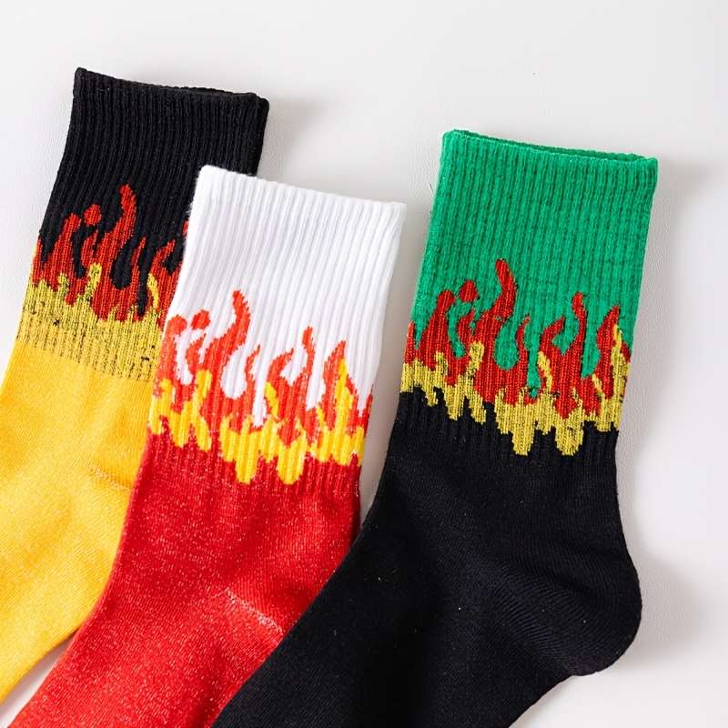 3 Pairs Of Mixed Colors One Size High Elastic Socks
