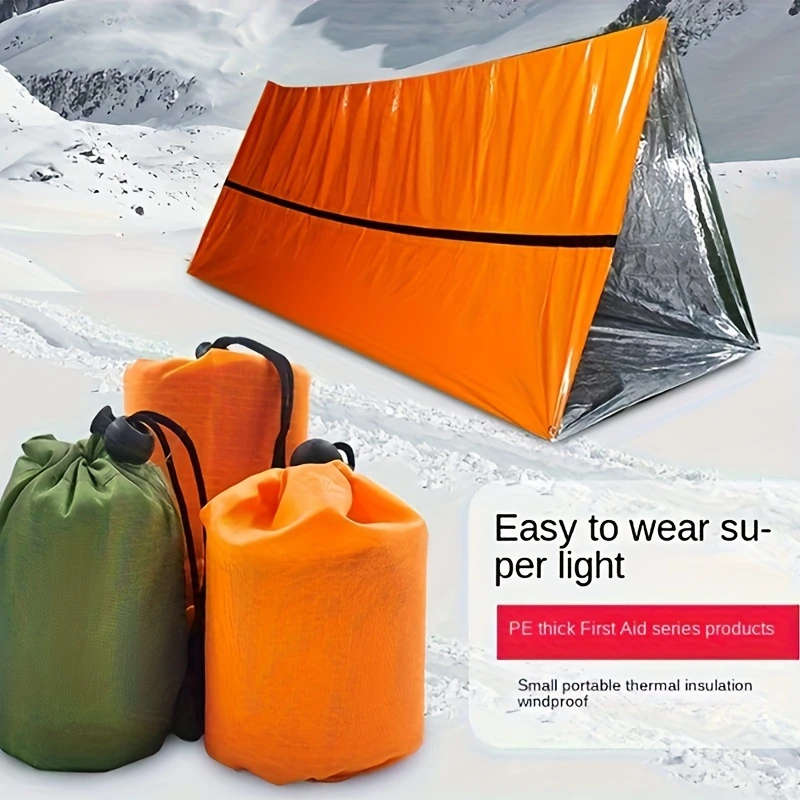1Pc Portable Emergency Rescue Blanket In Olive Thermal Sleeping Bag Disposable Pe Tent Color Sent Ra